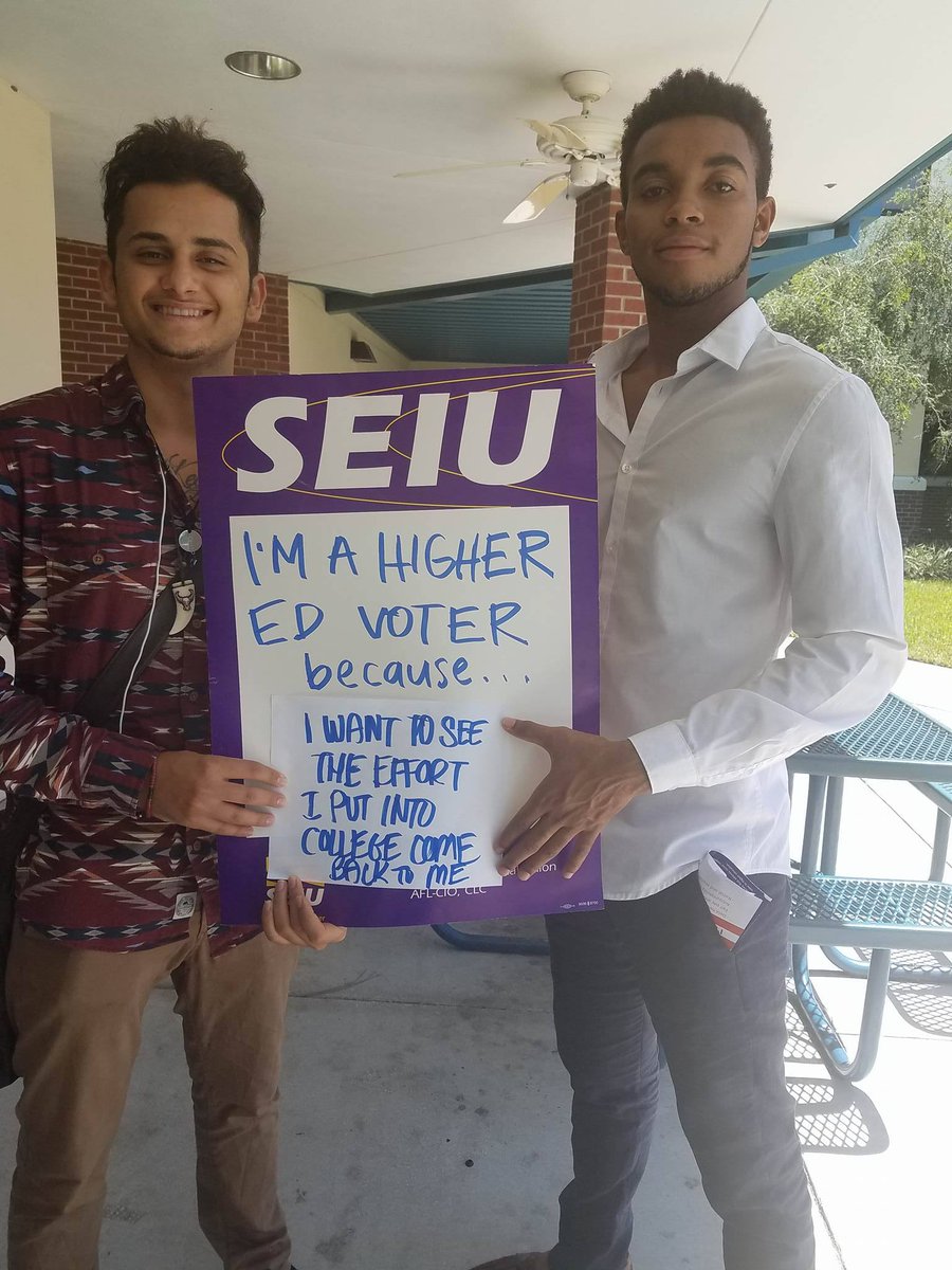 FacForwardFL's tweet photo. Take the pledge: https://t.co/cyc1QXS6Av and stand up for #HigherEd with @FacultyForward in this election. #GOTVU https://t.co/yFynZ42eob