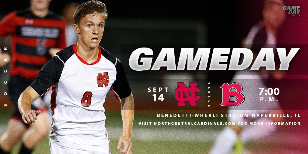 .<a href="/NCC_Soccer/">North Central Soccer</a> hosts Benedictine tonight, game time 7PM #CardinalReign sidearmstats.com/ncc/msoc/