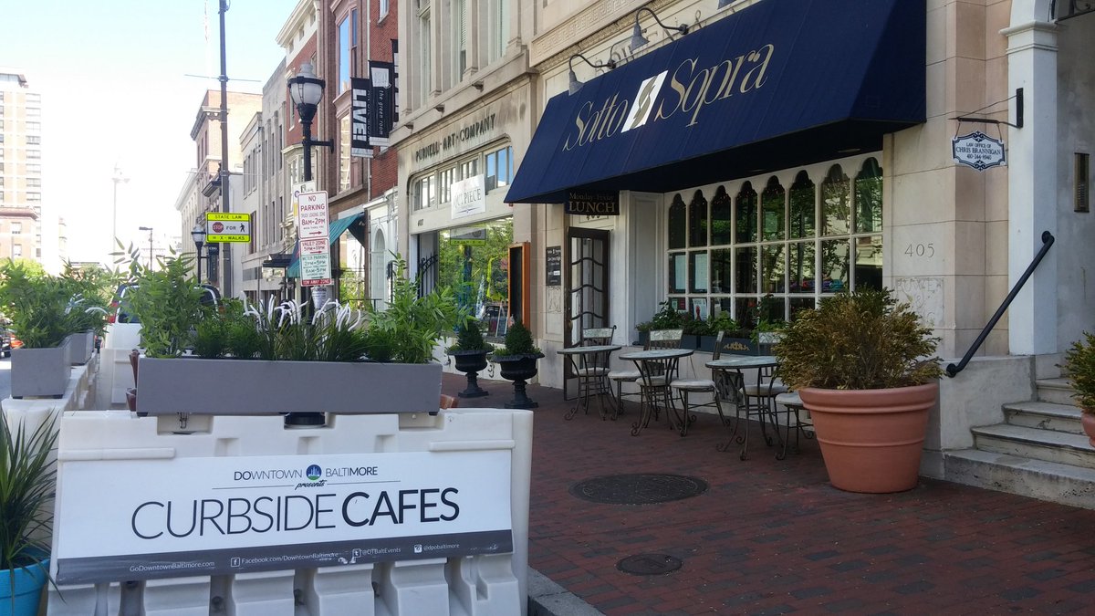 Curbside Cafe is at <a href="/SottoSopra/">SottoSopra</a>! Stop by between now and Monday to enjoy curbside seating <a href="/DTBaltEvents/">Downtown Events</a>