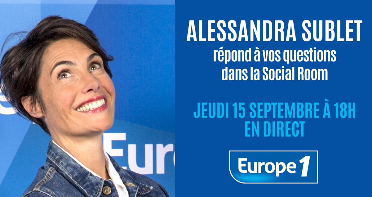 Europe1's tweet photo. Demain à 18h, @alsublet vous répond en direct dans la Social Room ! Posez vos questions avec #AskSublet https://t.co/Nu9bhf96cl