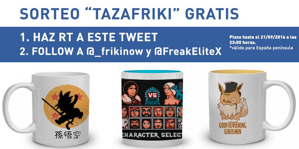 _frikinow's tweet photo. ¡Nuevo sorteo especial #1000followers! 📢 Gana una taza friki gratis. RT + follow a @_frikinow y @FreakEliteX https://t.co/NnrEMLvmHa