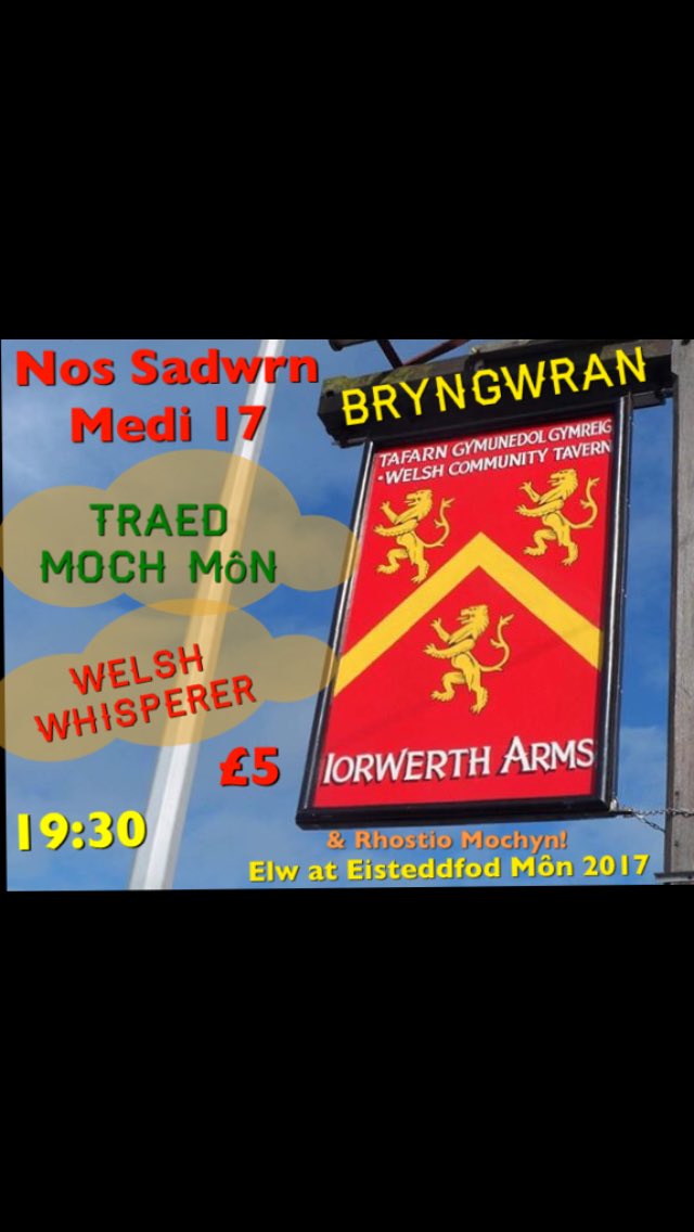WelshWhisperer's tweet image. Ar y rhewl nos Sadwrn yma - @tafarnyfic #Llithfaen am 4 wedyn yr @IorwerthArms #Bryngwran @eisteddfod #yagym