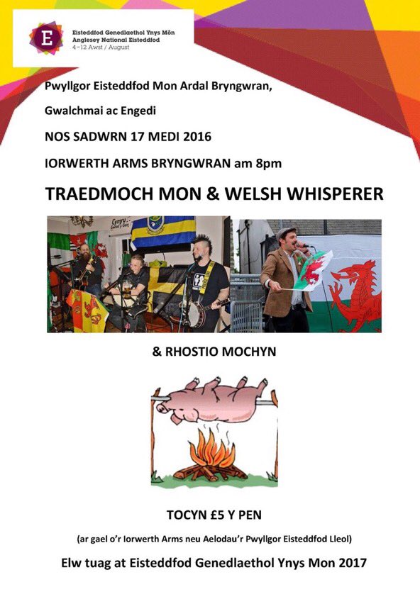 WelshWhisperer's tweet image. Ar y rhewl nos Sadwrn yma - @tafarnyfic #Llithfaen am 4 wedyn yr @IorwerthArms #Bryngwran @eisteddfod #yagym