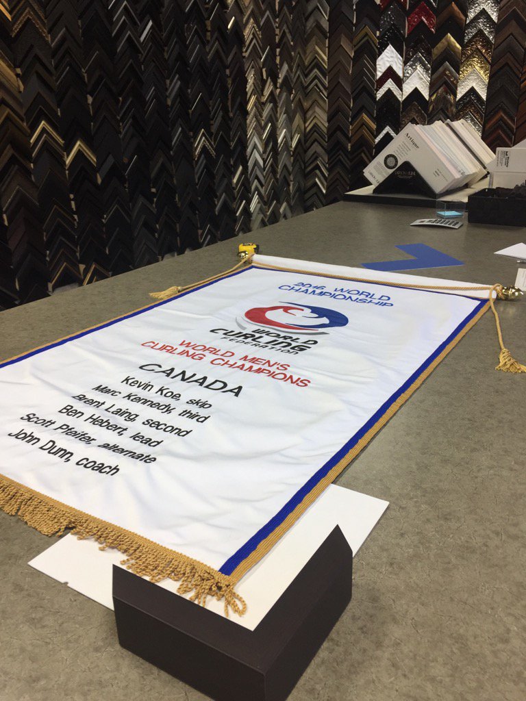 Framing day for this beauty! <a href="/TeamKevinKoe/">TeamKevinKoe</a> #worldchamps <a href="/glencoeclub/">The Glencoe Club</a> #curling First World Championship for the club!