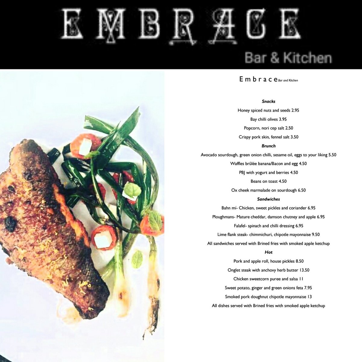 EmbraceBar's tweet photo. Come and try our new menu from 11am tomorrow. #altrincham #hale #Manchester #catering #events #eventspace https://t.co/HgwY2cmxmx