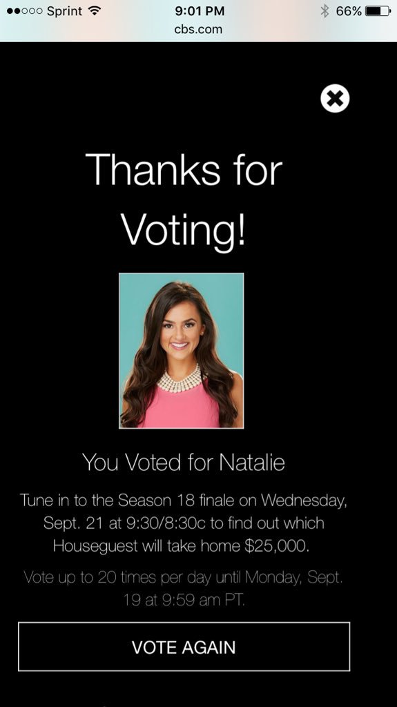 bb_bigbrotherrr's tweet photo. Everyone please go vote for Natalie for AFP! #BB18 #natalieforafp 💛💕💛 https://t.co/T0AOr7jINf