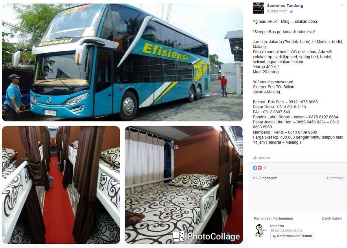 Bus Malam Jakarta Malang - DESIGNER LAWAS