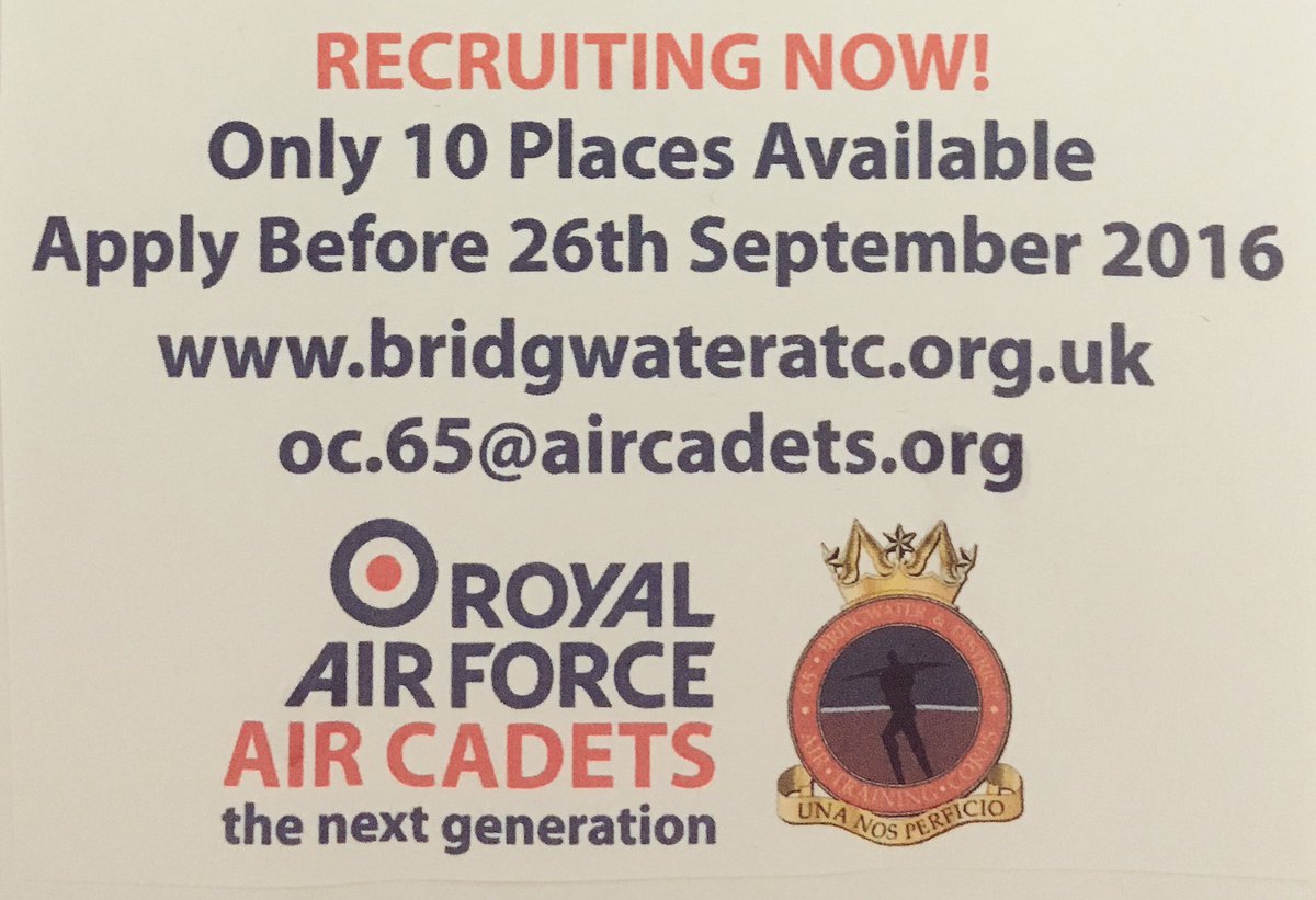 65AirCadets's tweet photo. Come join us on September 26th @ 1945 for our recruitment evening, adults 21+ and cadets aged 12 (year 8) &amp; under 17 https://t.co/xJ0DD7XcPJ