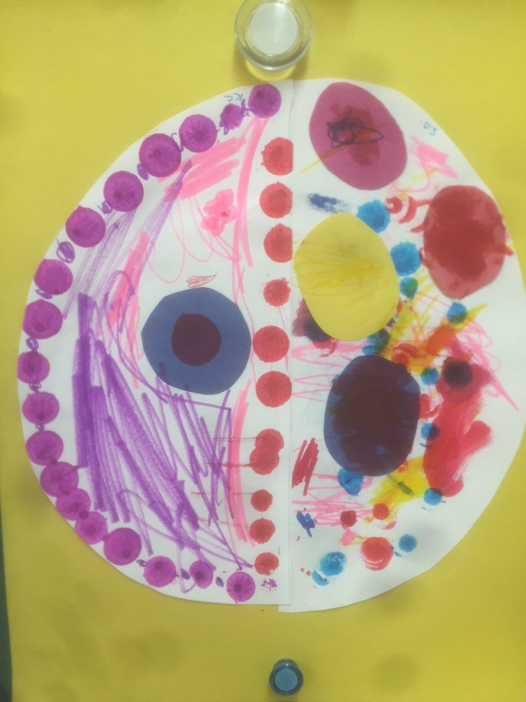 MrsLittleFES's tweet photo. Celebrating #dotday16 in Kindergarten! Students worked together to make their creations.😊🖌@peterhreynolds @FES_NB https://t.co/X0INgDS0Ue