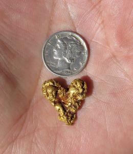 AZOutback's tweet image. The beautiful "Heart Nugget", just found with the Minelab GPZ 7000