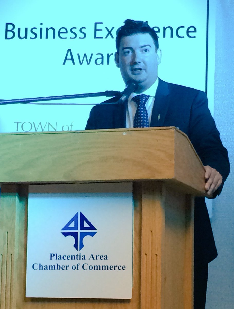 PACCNL's tweet photo. .@BTCRD_GovNL Minister @MitchelmoreMHA delivering the keynote address at tonight's #PBIS2016 Gala Dinner. @PACCNL https://t.co/xv00m2LYEX