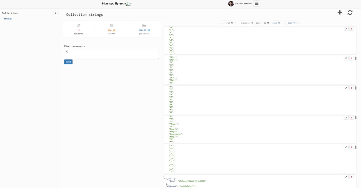 loige's tweet photo. Playin' with @MongoSpector ... definitely worth a try if you love #mongodb ! And yes... it's FREE :) https://t.co/yjar4jUI7j