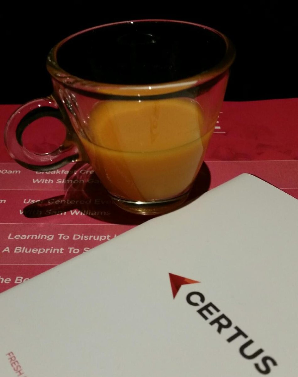 CertusSolutions's tweet photo. A stiff shot of turmeric & lime to get the #CertusAccelerate event started! Thanks to @Simon_Gault & #ChefWatson! https://t.co/CKLhaPwjtz
