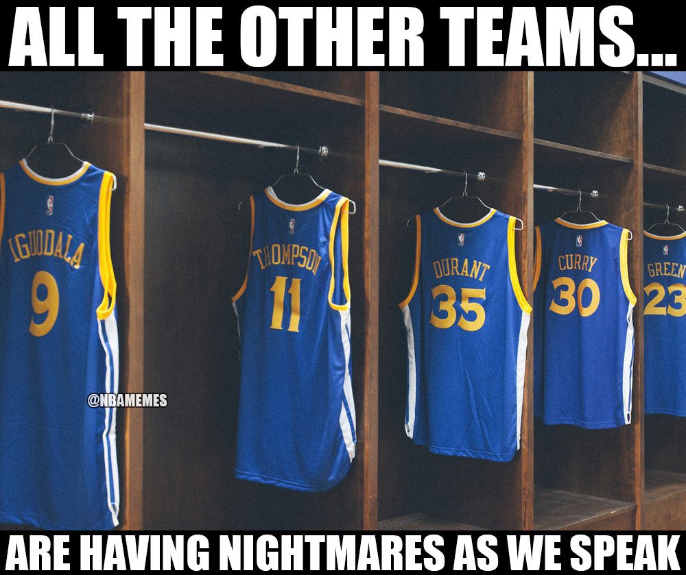 NBAMemes's tweet photo. @SFWarriorNation is going to be scary this season. https://t.co/TZ7fE1KQBu
