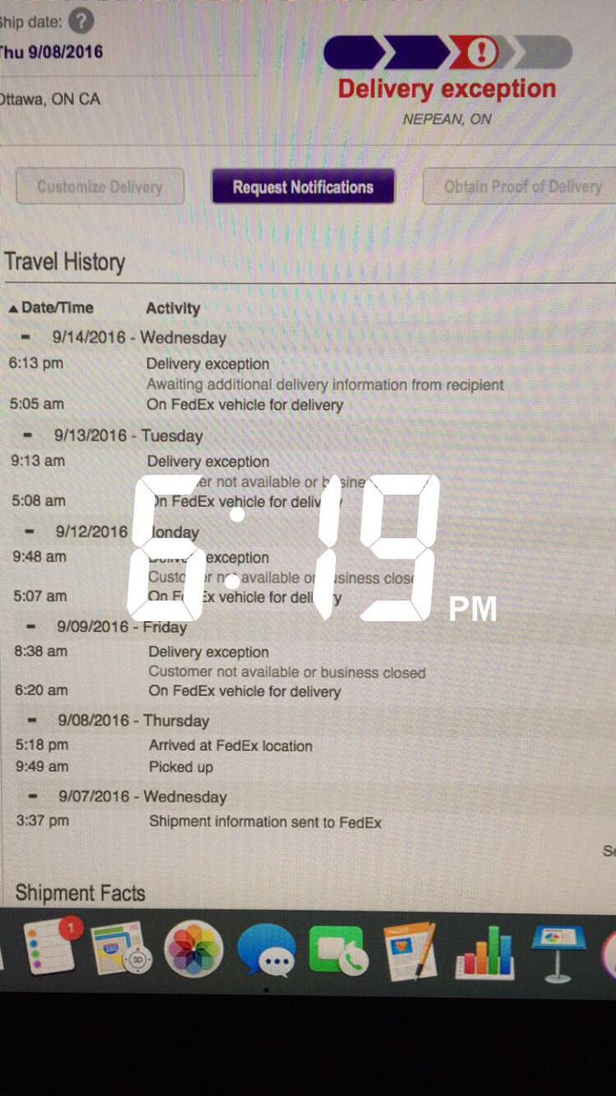 colinary's tweet photo. @FedExHelp @FedEx - home all day left a note for the driver on my mailbox by my buzzer, didn't even get out of truck https://t.co/mhD7W3Pbm7