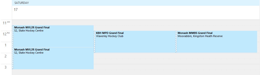 PeterJohnsonAU's tweet photo. Which hockey Grand Final to attend? Friends, family or club? @MonashHockey @hockeyvictoria #firstworldproblems https://t.co/8vT6UfRZGJ