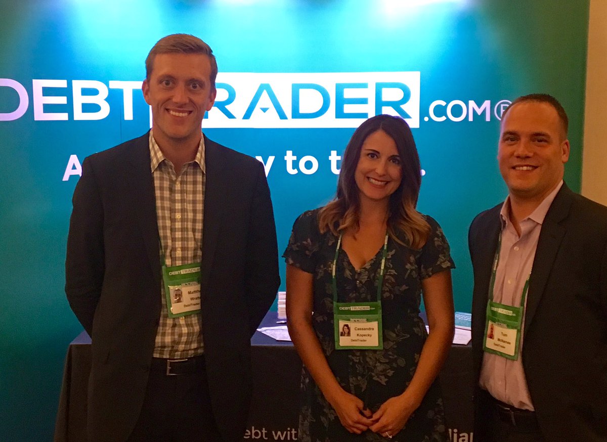 DebtTrader's tweet photo. #DCS2016 cocktail reception in the expo hall opens at 5pm.
Come meet with us &amp; explore DebtTrader.
#TradeResponsibly https://t.co/QyIDLzsX13