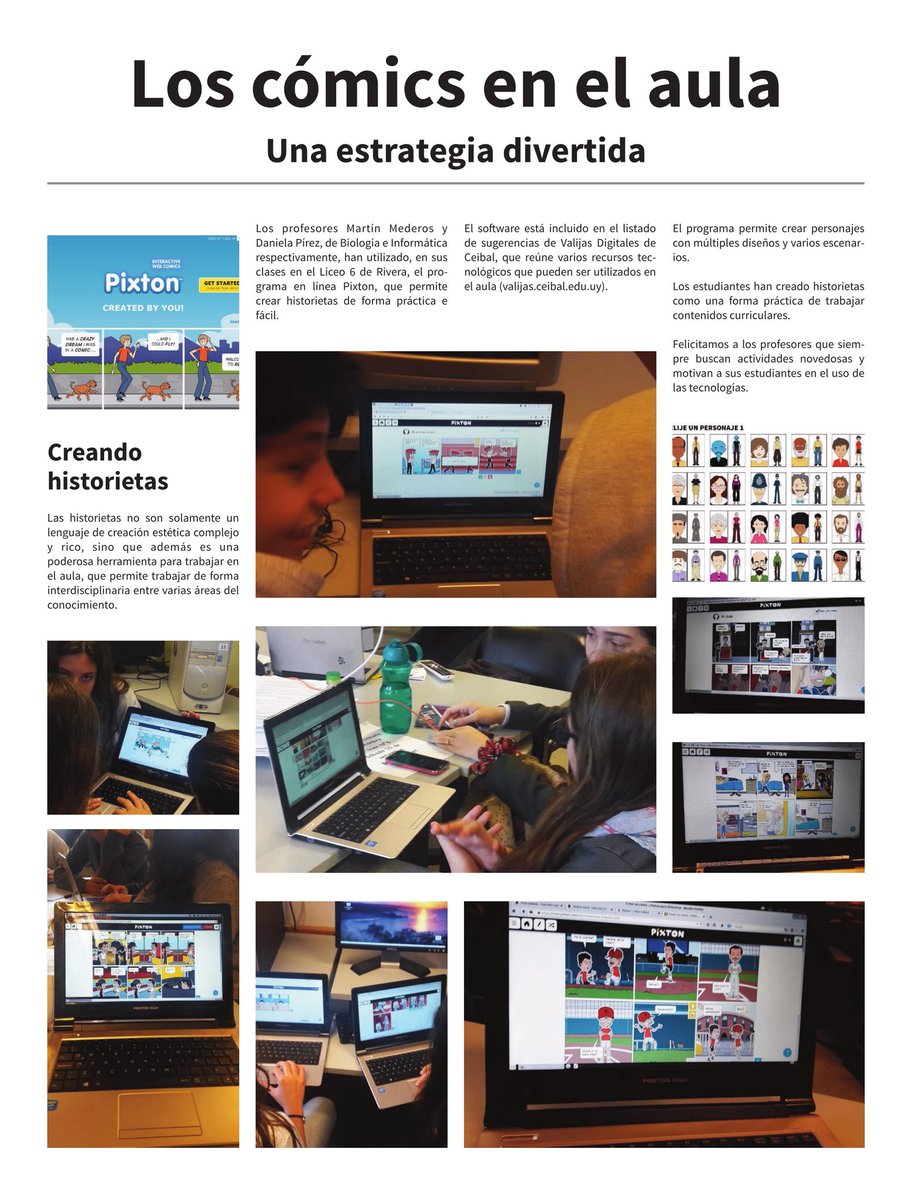 adrimagnone's tweet photo. Los cómics y tecnología en el aula #pixton #eelabted @pmacedo07 @Liceo6Rivera #valijasTic de @Plan_Ceibal https://t.co/HeyU9Psr9v