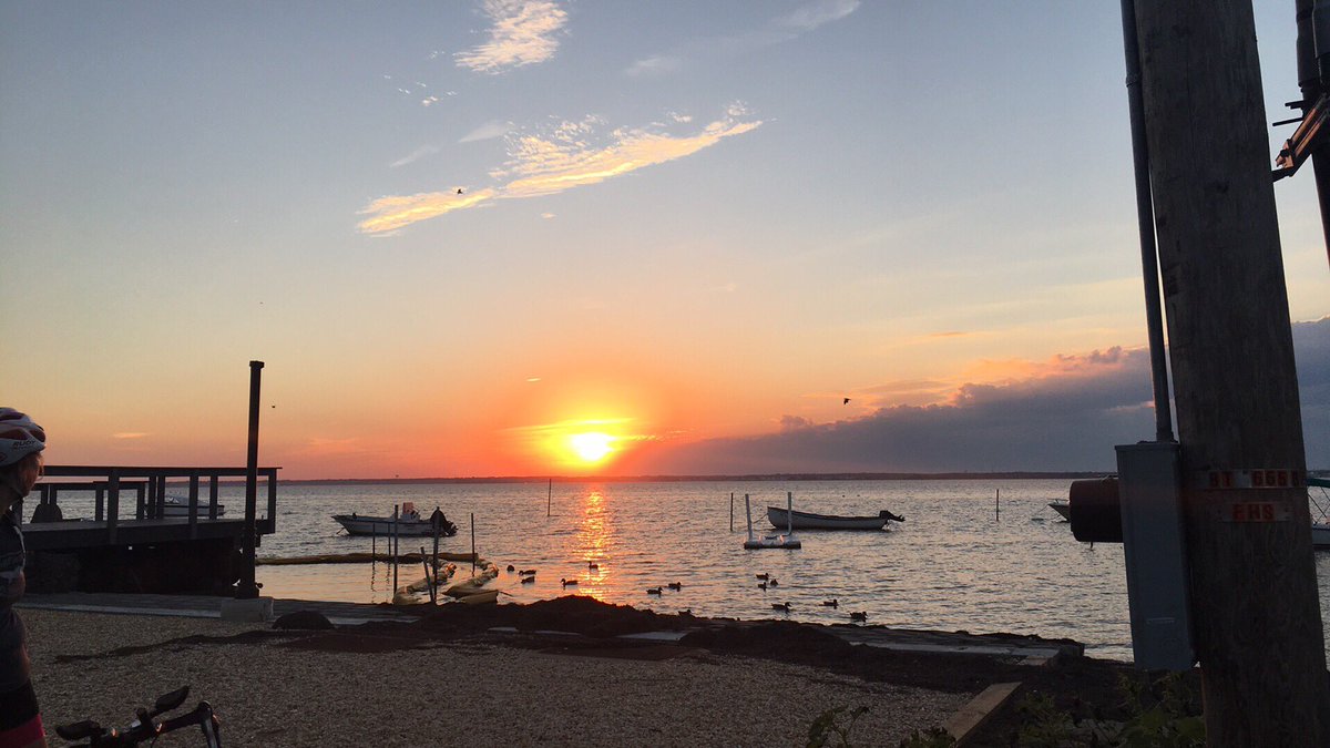 Sunset <a href="/SeasidePark_NJ/">Seaside Park</a> #localsummer #lastlongridebeforeACironman #teamMCsquarredRelay #besttrainingfriend