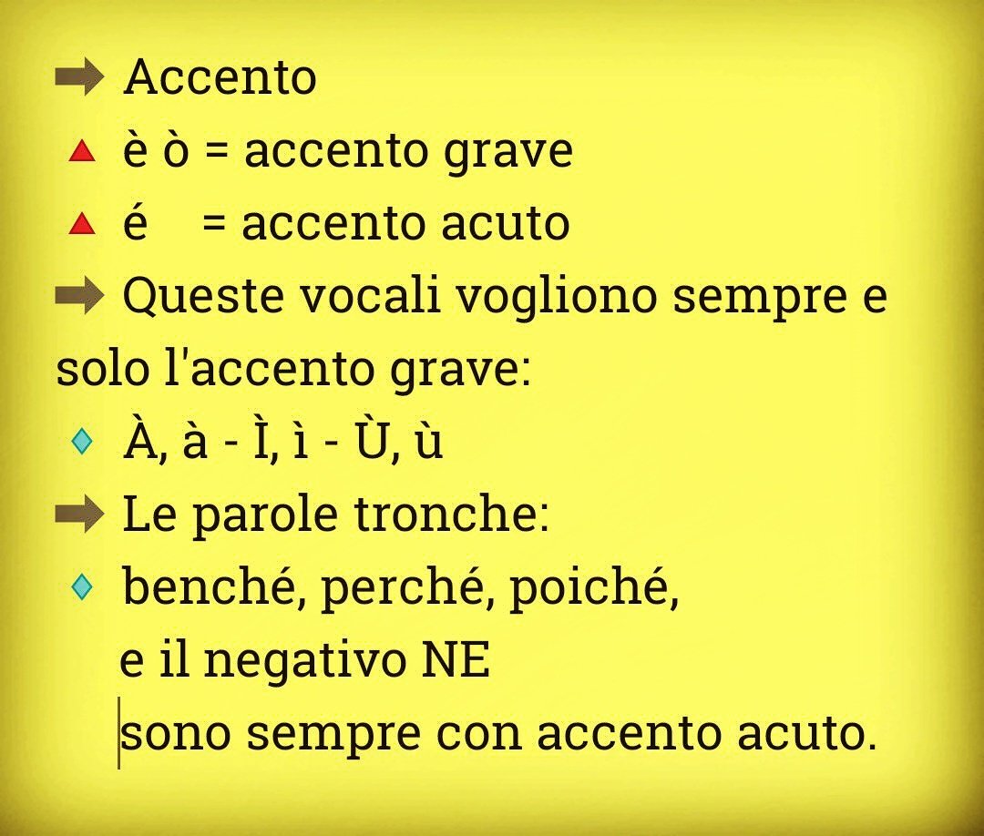 Adele Giglio E O Accento Grave E Accento Acuto Italy Italia Language Accent Writing Italiano Lingua