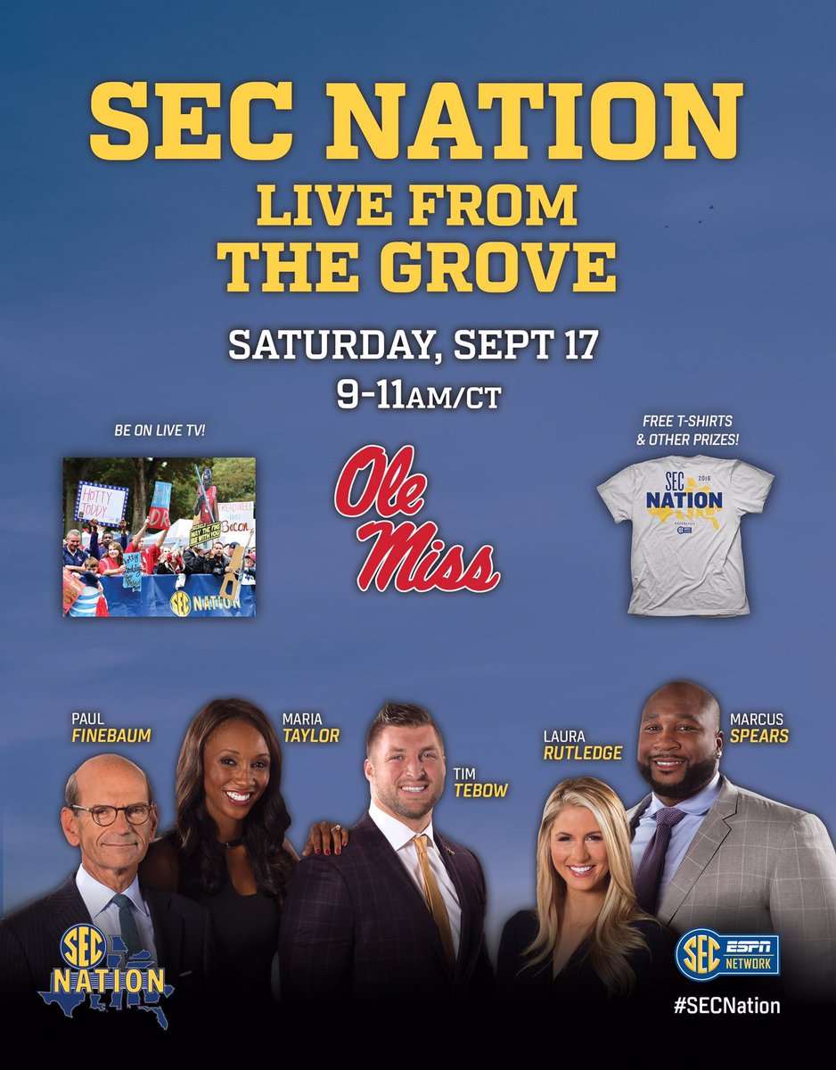 ChiPsiOleMiss's tweet photo. Please RETWEET to help us get backstage passes to SEC Nation #BeatBama #SECNation https://t.co/alj0QeqxMQ