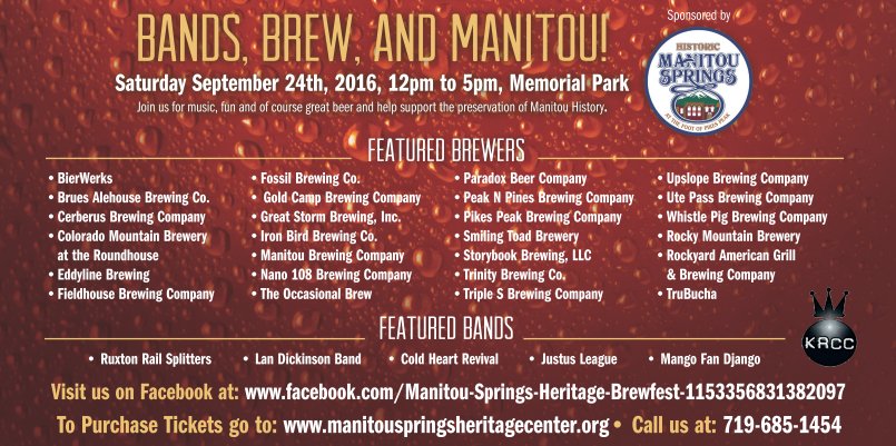 ManitouBrewingC's tweet photo. Join us and all the newest local Craft Breweries: Manitou Springs Heritage Brew Fest. https://t.co/xRkGeJRAEU https://t.co/bOLWAKzJir