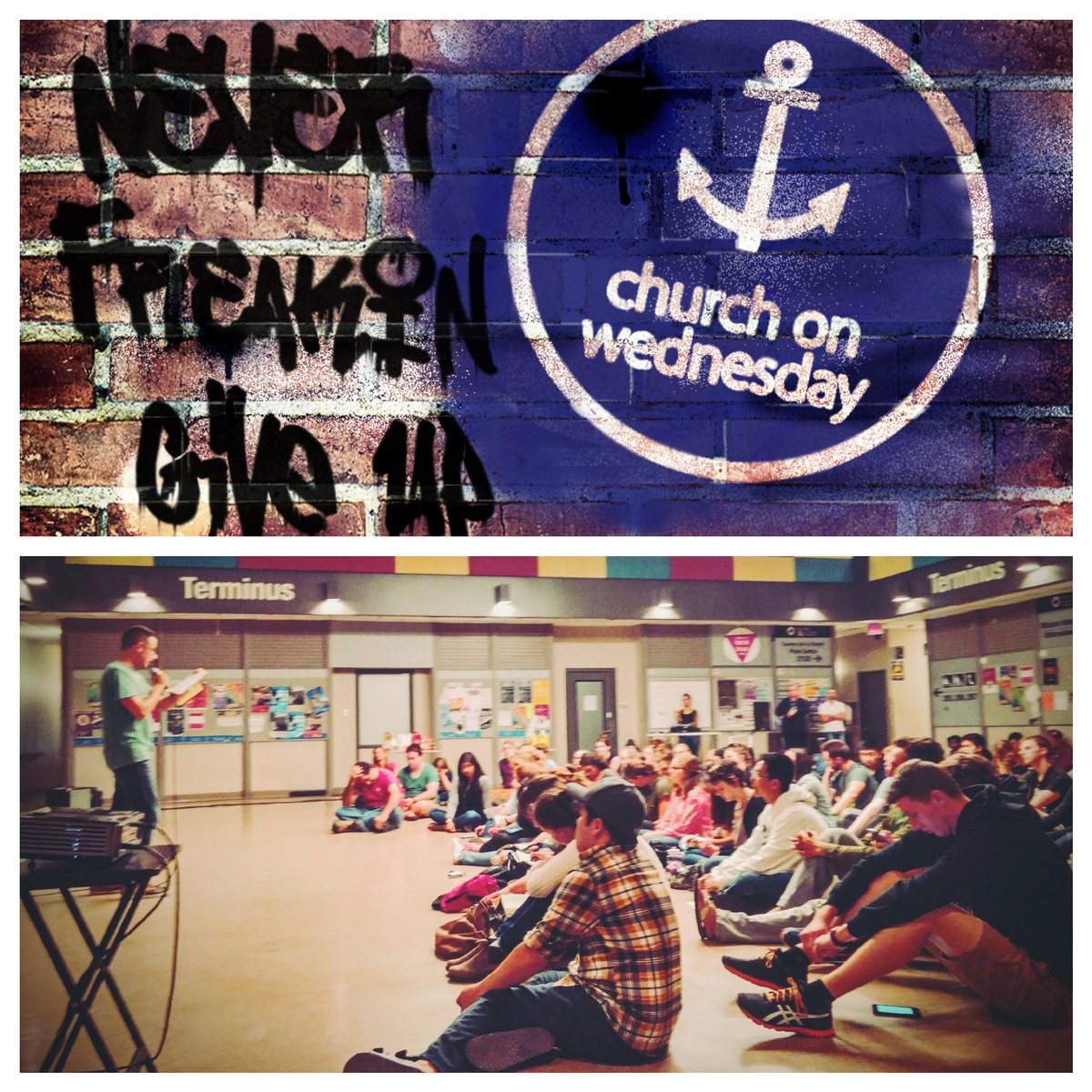celebr_ottawa's tweet photo. Never Freakin Give Up! A great night bringing the Word at Church On Wednesday @ChurchOnWed #Nehemiah #ChristOnCampus https://t.co/MUVcfjluFq
