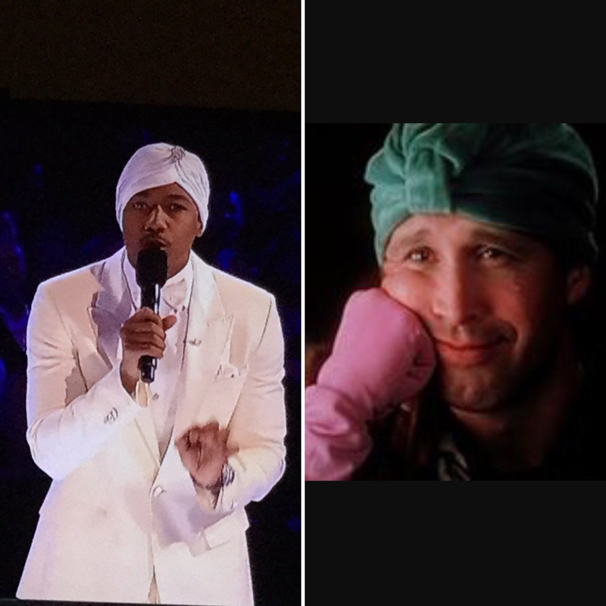 KelliCowley's tweet photo. @NickCannon who wore it better? #agt #griswoldvscannon https://t.co/XhU617JGZs