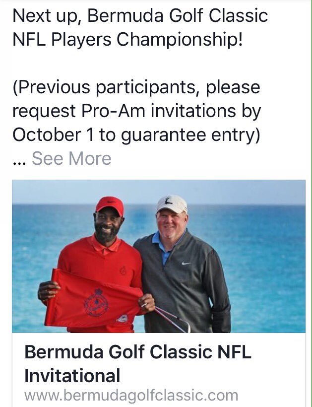 BermudaGolf's tweet photo. Save the date!#bermudagolfclassic 2017 NFL Players Championship Mar 29-Apr 1 @proplayerstour
https://t.co/l52x3JpJYb https://t.co/9HFNSUdrTG