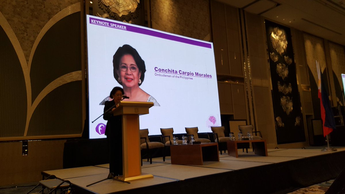 agnes_gervacio's tweet photo. The Ombudsman Conchita Carpio Morales giving the keynote at #FCCInspired Forum @FilipinaCEO #PinayPower https://t.co/kHEelEQseY