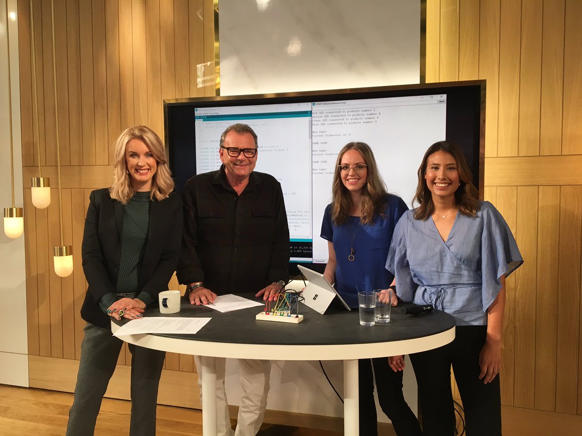 <a href="/tjejerkodar/">Tjejer kodar</a> was just back at the morning news show  <a href="/Nyhetsmorgon/">Nyhetsmorgon</a> showing how to #program hardware! #femtechSE #wit
