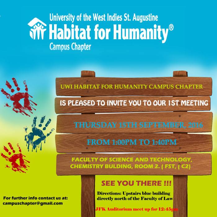 UWI_Habitat's tweet photo. Be apart of our very first general meeting for the academic year. #webuild

-Chelsea.L. Maharaj, PR Committee Member https://t.co/Il8sG5fibi