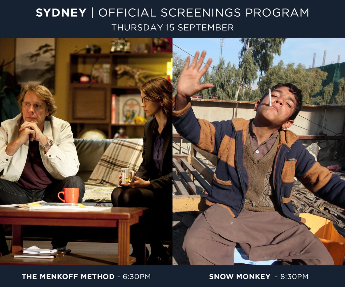 AACTA's tweet photo. #AACTAs #OfficialScreeningsProgram | Tonight in #Sydney watch #THEMENKOFFMETHOD & #SNOWMONKEY at @BondiEvent https://t.co/BfC0zTW6Nn