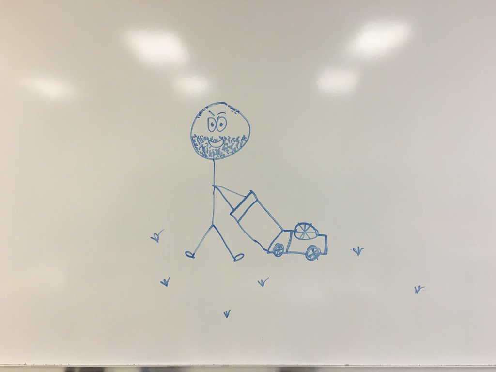 scavalieriPHS's tweet photo. My students interpretation of me mowing the lawn. https://t.co/kegKTaah8R