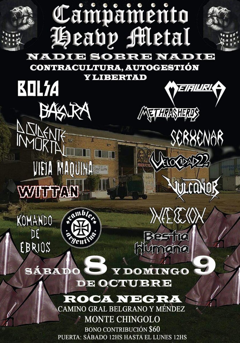 christianleiva_'s tweet photo. Esto va a estar #terrible #CampamentoHeavyMetal en Roca Negra (Lanus) https://t.co/RGZ34RNvqw