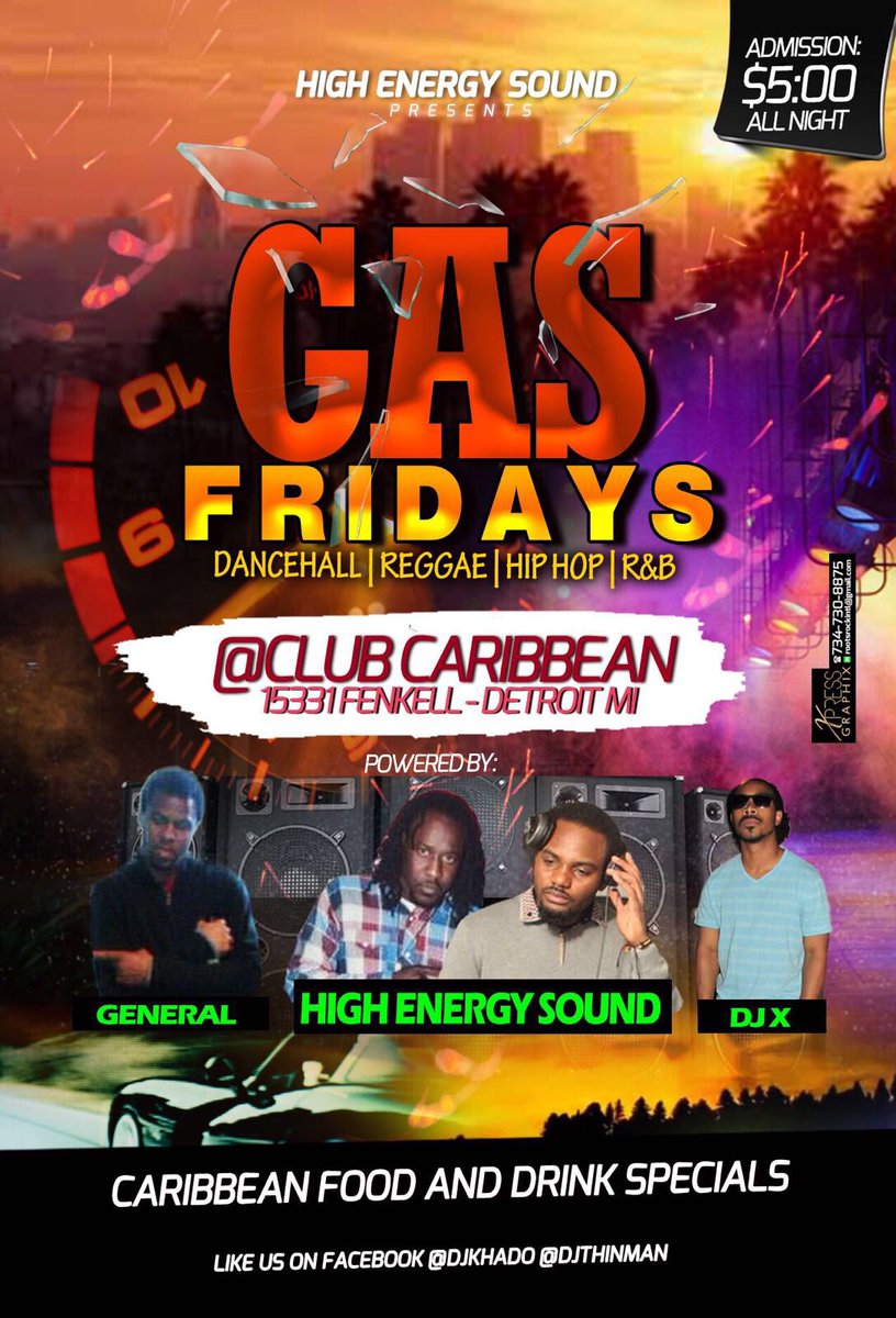 ClubCaribbean11's tweet photo. Friday night #freegascard giveaways #reggaeclub 15331 Fenkell Ave, #Detroit https://t.co/bTQmIPbYmb