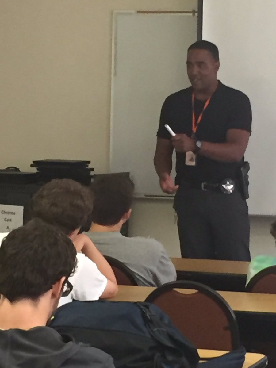 Officer Sanders talking to my work program class about safety in the workplace 🔨🚧 #d155inspire #clcic