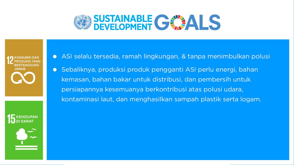 Pemberian ASI scr optimal mendukung lingkungan yg lebih sehat &amp; suksesnya Tujuan Pembangunan Berkelanjutan!