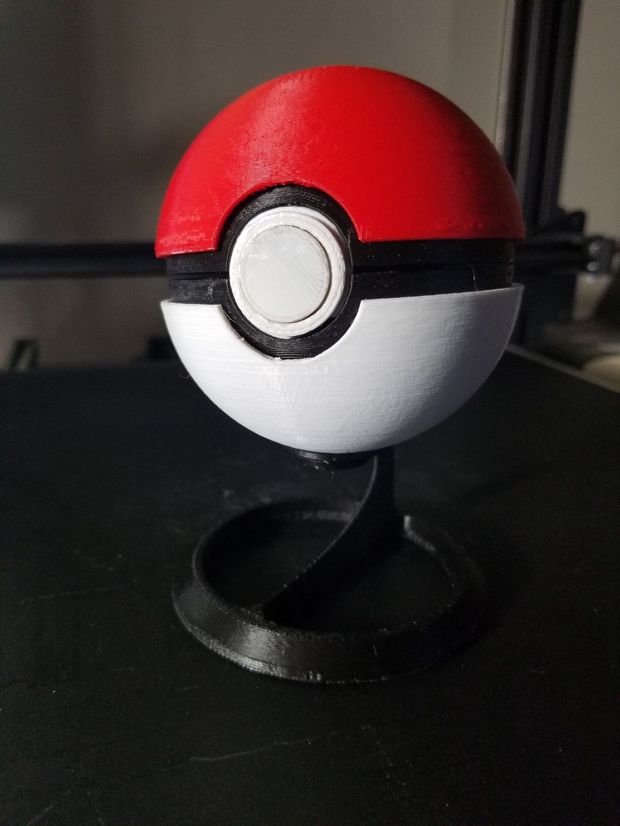 AlexLaanko's tweet photo. Fully asambled #pokeball #3dprinted on @gCreate3D #gmax1.5xt+ in @ColorFabb #PLA filament. Looks amazing! https://t.co/3IKIJffD63