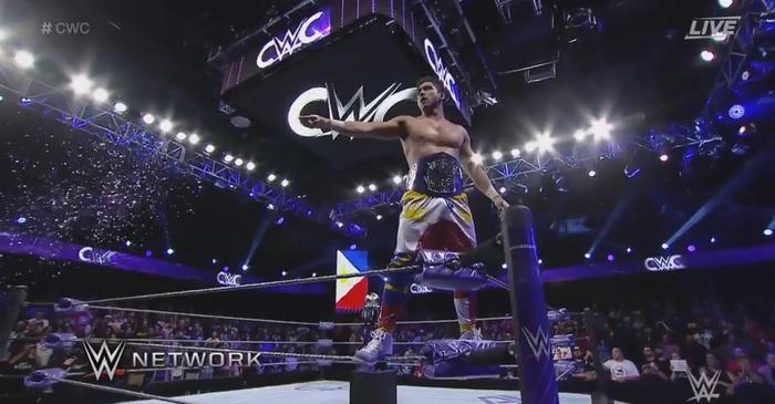 ultimatekiko's tweet photo. So proud of #TJPerkins, the winner of #WWECWC and NEW Cruiserweight Champion @MaskaraManik #PinoyPride #LabanTJP https://t.co/2l05li6r5i