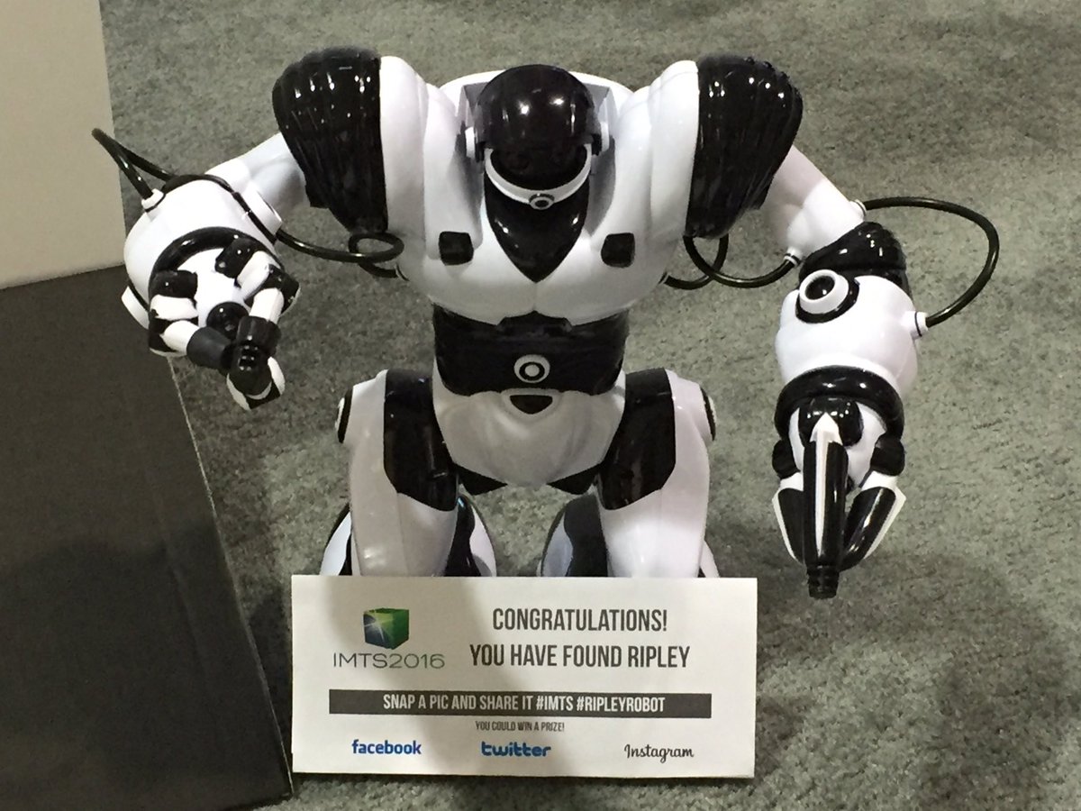 EvanPapoutsis's tweet photo. Found it! #IMTS #RipleyRobot https://t.co/dZSaFwcZCU