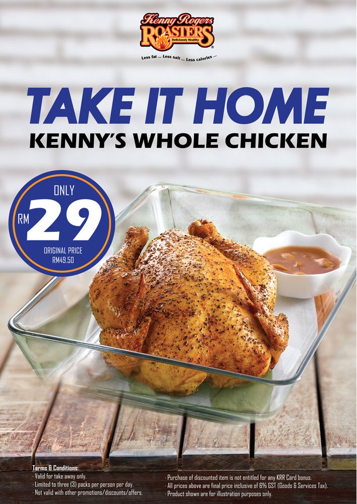 O Xrhsths Kenny Rogers Roasters Krr Sto Twitter Syok Bawa Pulang Seekor Ayam Panggang Pada Harga Rm29 Sahaja Harga Asal Rm49 50 Sehingga 19 9 16 Sahaja T Amp S Https T Co Wt5jxs2omu Twitter