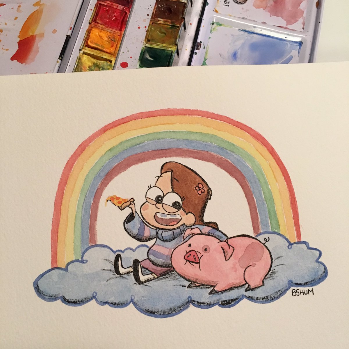 bshum79's tweet photo. Happy birthday to my friend Amanda! #gravityfalls #mabelpines #waddle #rainbow https://t.co/FkmlxOPUOQ