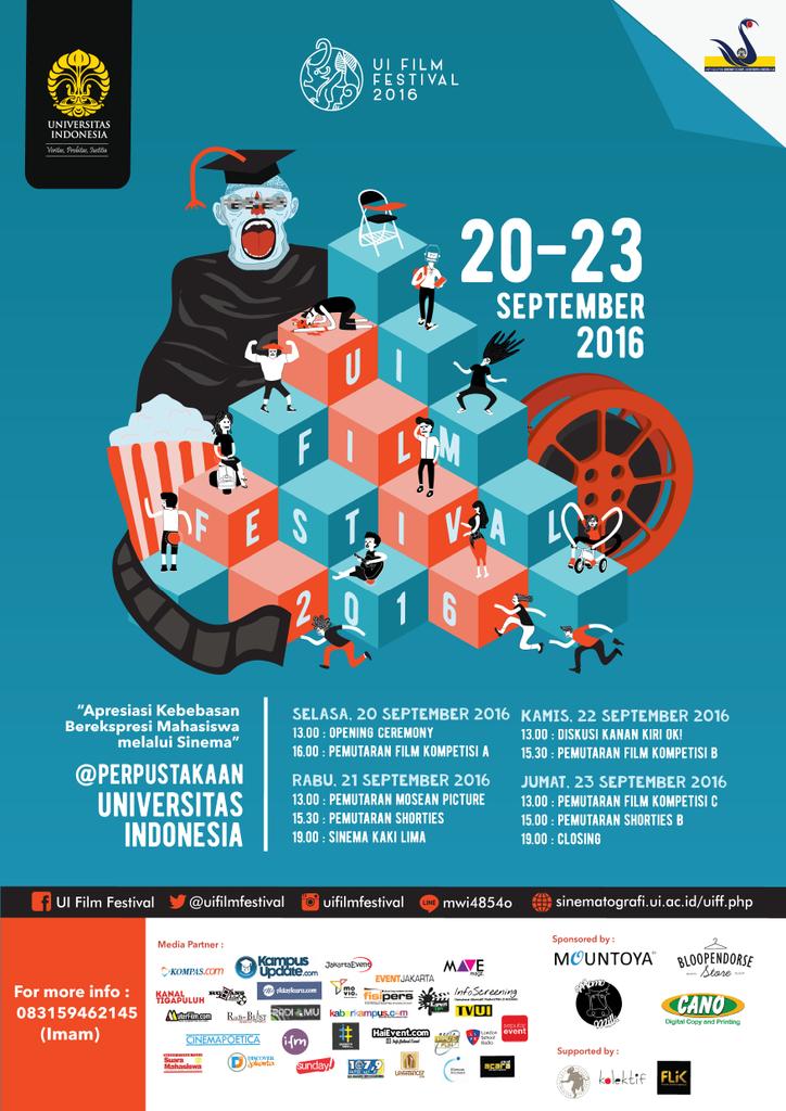 H-5 serangkaian acara UI Film Festival 2016 akan dimulai. Hadir dan ramaikan.
Selengkapnya Sinematografi.ui.ac.id/uiff.php