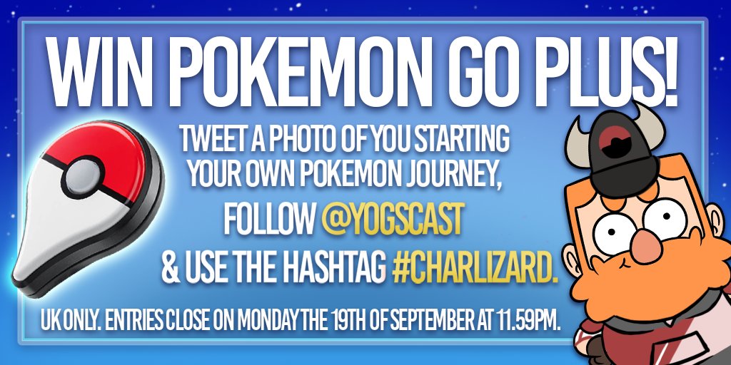 yogscast's tweet photo. We're doing a really awesome Pokémon Go competition! Start your Pokémon Journey this weekend &amp; enter! #Charlizard https://t.co/HqQwT3tHWs