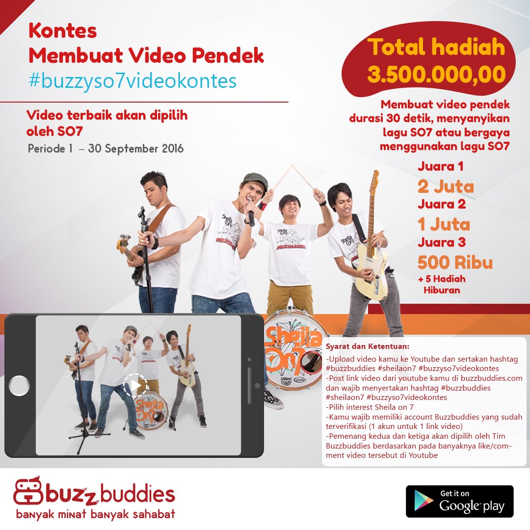 sheilaon7's tweet photo. Ayo yang belum ikutan, masih ada kesempatan !

#BuzzBuddies #So7MyBuddies #BuzzySo7VideoKontes #SupportLocalSocmed https://t.co/MC2hFVT1OX