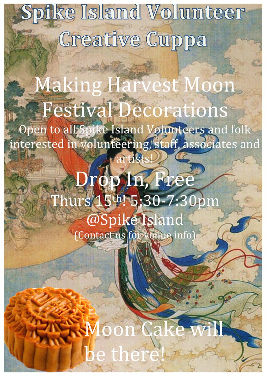 Workshop tonight @_SpikeIsland! Brilliant if you are interested in getting involved #CreativeCuppa #HarvestMoon