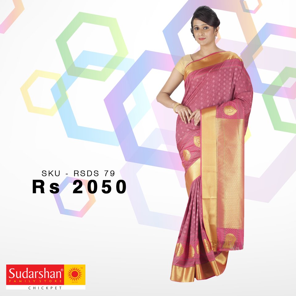 Pink &amp; Gold Art Silks Traditional Sari ! #Ethnic #Fashion 
Click here to order now - goo.gl/W04cDC