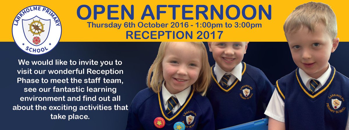 Open Day for our prospective Reception 2017 intake. Come and visit our wonderful reception on 6th Oct from 1-3pm.