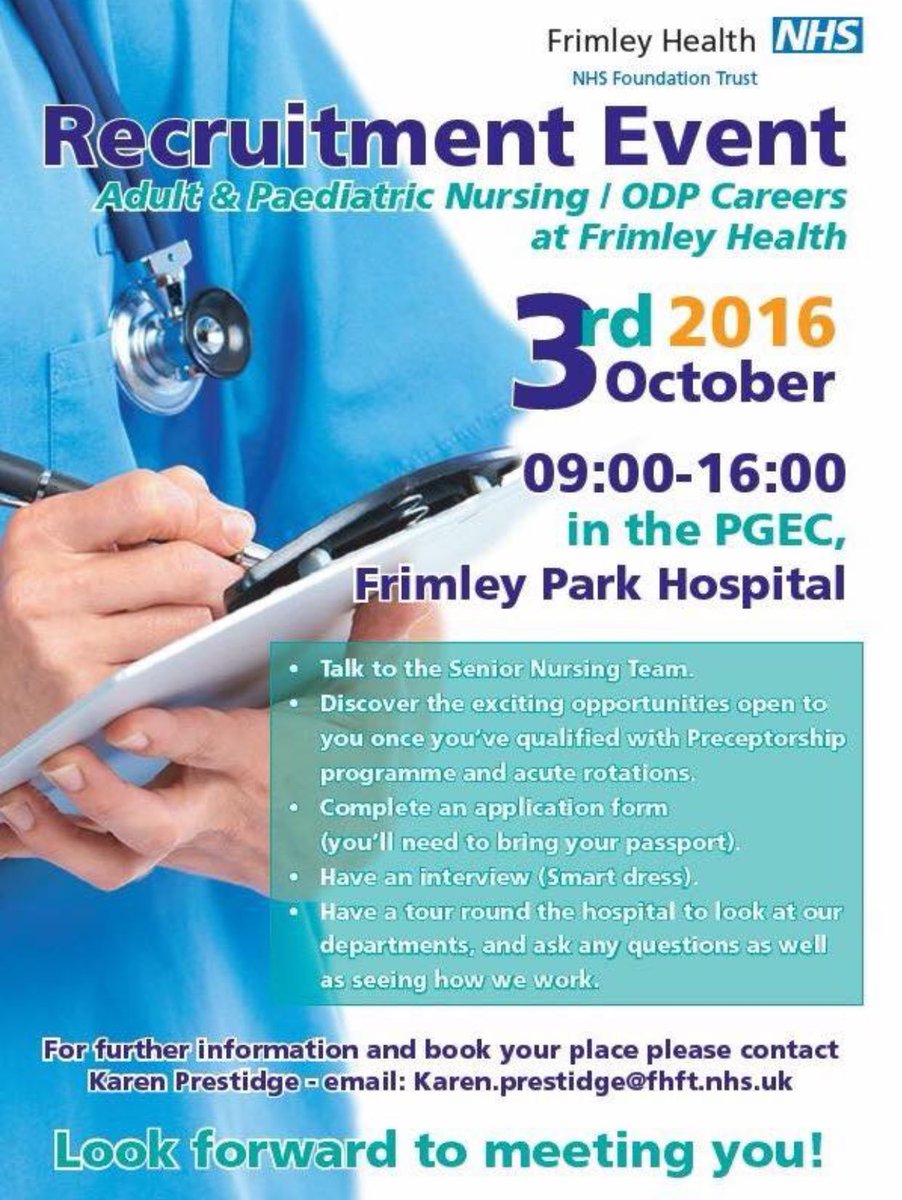 Nutrition_HWP's tweet photo. .@FrimleyHealth recruitment event 3/10/16 All welcome! #healthcareprofessional #passionateforcare https://t.co/52V6PbM33z